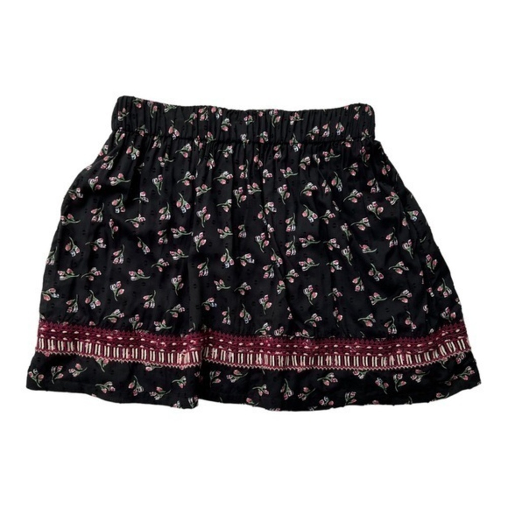 Ella‎ Moss Black Floral Skirt Size X-Small